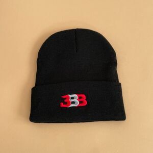 BBB Knit Beanie Unisex One Size Gold Logo Cuffed Winter Hat